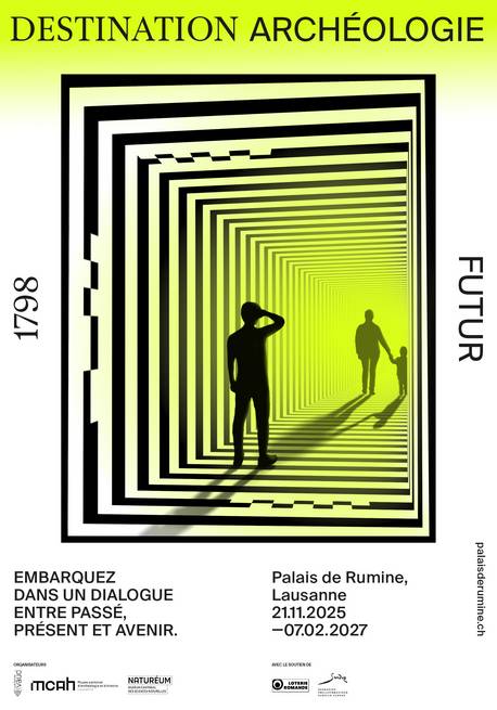 Silhouettes dans un tunnel, affiche de l'exposition